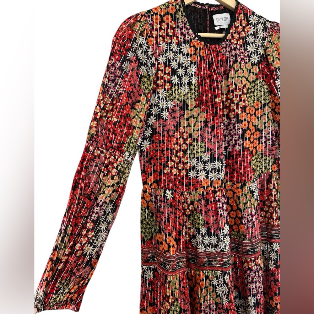 SAYLOR Talley Floral Print Long Sleeve Minidress In Multi - Picture 6 of 10